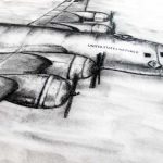 B29 Bomber Sketch | Claire Dunaway Studios